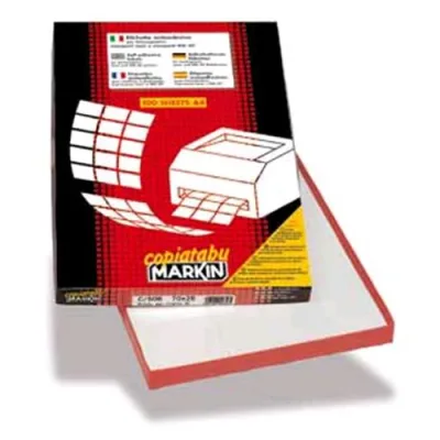 Markin 210C556 Confezione 4.800 Etichette Adesive 24.75X52.50 mm Colore Bianco Finitura Opaca