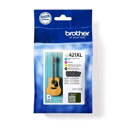 Brother LC-421XL Kit Confezione da 4 Cartucce Ink XL Nero, Giallo, Ciano, Magenta per Brother DCP-J1140DW, MFC-J1010DW, MFC-J1012DW