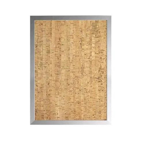 Bi-Office Flow Silver Lavagna in Sughero Deco 60X45 cm Cornice Argentata