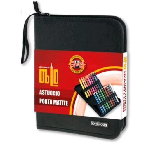 KOH-I-NOOR Oblo Astuccio in Tessuto con Cerniera Vuoto per 24 Matite