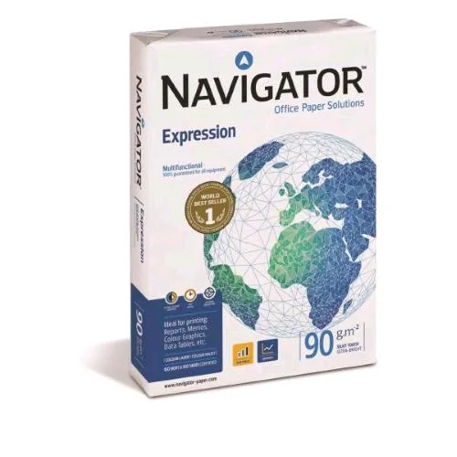 Navigator Expression Risma da 500 Fogli 90 g 21 x 29.7 cm A4 Bianco Conf 5 Pz.