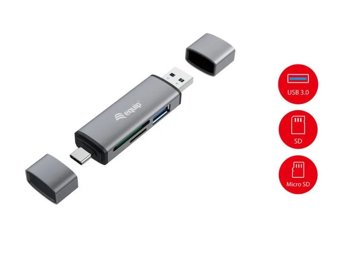 Equip Lettore di Schede con Hub USB 3.0 All in One OTG