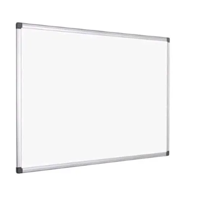 Bi-Office Maya Lavagna Magnetica Smaltata 60X45 cm Cornice in Alluminio con Vassoio Portapenne Bianco