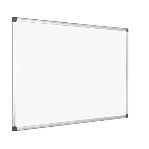 Bi-Office Maya Lavagna Magnetica Smaltata 60X45 cm Cornice in Alluminio con Vassoio Portapenne Bianco