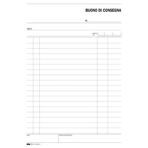 Edipro Blocco Buono di Consegna Autocopiante 3 Copie 23 X150MM 99 Fogli Conf 10 Pz.