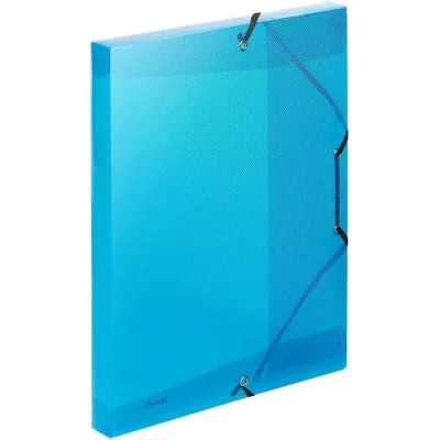 Favorit Lumina Cartella 3 Lembi con Elastico in PP 220X300 mm A4 Dorso 3 cm Azzurro