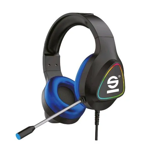 Celly Sparco Hazard Pro Cuffie Gaming RGB con Archetto e Microfono Regolabili USB-A Jack 3.5mm Black