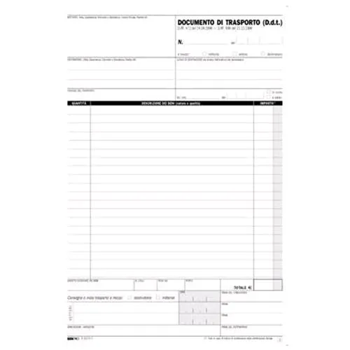 Edipro Blocco Documento di Trasporto Autocopiante 2 Copie 230X150MM 100 Fogli Conf 10 Pz.