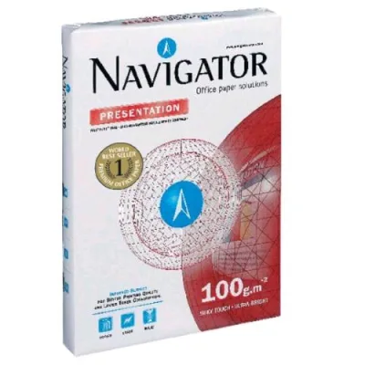 Navigator Presentation Risma da 500 Fogli 100 g 29.7 x 42 cm Bianco Conf 4 Pz.