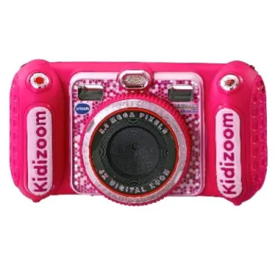 V-Tech Kidizoom Duo DX Macchina Fotografica per Bambini Doppia Fotocamera con Piu' di 75 Filtri Scocca Antiurto Rosa