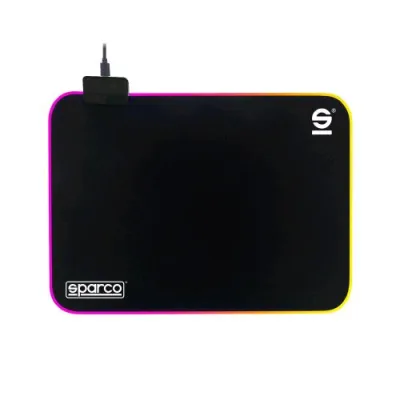 Celly Sparco Mousepad Drift Tappetino da Gioco per Mouse con Luci RGB USB Nero