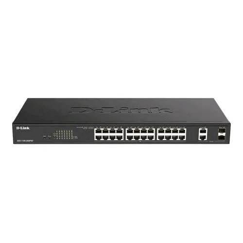 D-Link DGS-1100-26MPV2 SWITCH 26 PORTE GIGABIT GESTITO L2 24 x 10/100/1000 (PoE+) + 2 x combo Gigabit SF POE+ 370 W