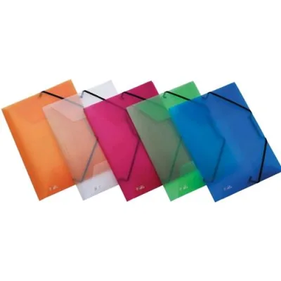 Favorit Lumina Cartelle in PP con Elastico 3 Lembi 240X320 mm A4 Col. Assortiti Trasparenti