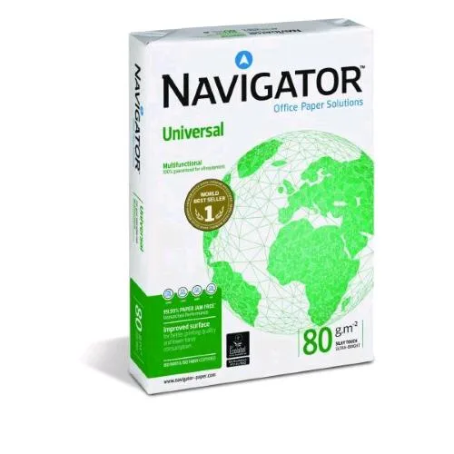 Navigator Universal Risma da 500 Fogli 80 g 21X29.7 cm A4 Bianco Conf 5 Pz.