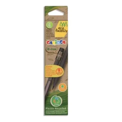 Carioca Matita HB con Gomma Eco Family Corpo Esagonale Conf 6 Pz.