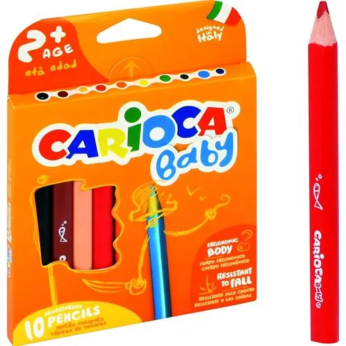 Carioca Maxi Baby Pencil Pastello Extra Large Colori Assortiti Conf 10 Pz.