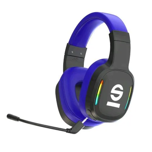 Celly Sparco Wlheadph Pro Cuffie Wireless Race con Microfono Removibile Archetto Regolabile e Imbottito Nero Blu