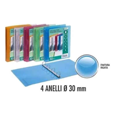 Favorit Lumina Raccoglitore a 4 Anelli da 30 mm in PP 220X300X20 mm Colori Assortiti