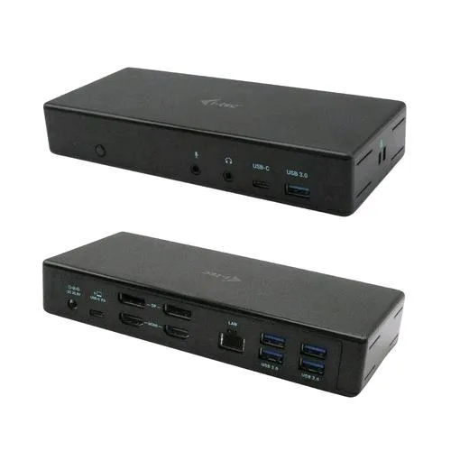 I-TEC Docking Station USB-C Quattro Display con Power Delivery 85W 2XDISPLAYPORT 2XHDMI 5XUSB-A 3.0 1XUSB-C Glan Ethernet Black