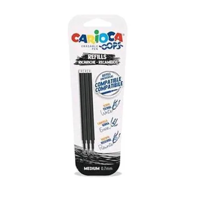 Carioca Oops Refill Nero Punta Media Conf 3 Pz.