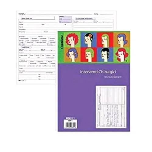 Edipro Blocco Interventi Chirurgici Autoricalcante 22X29.7 cm 50X2 Fogli Conf 2 Pz.