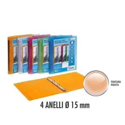 Favorit Lumina Raccoglitore Personalizzabile 4 Anelli in PP 320X260X40 mm Colori Assortiti