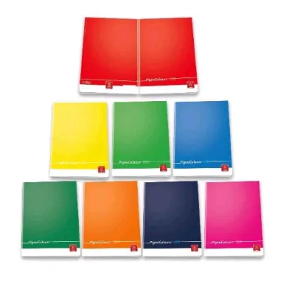 Pigna Colors Quaderno Punto Metallico 100 g 210X297 mm 18 Folgi a Quadretti 5M Colori Assortiti Conf 10 Pz.