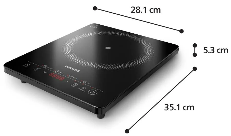 PIASTRA INDUZIONE HALOPLATE HD5830/90 4 PRESET 2000W 8 LIVELLI