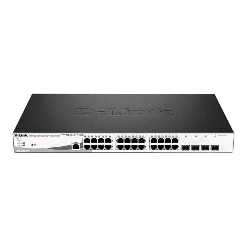 D-Link DGS-1210-28MP Switch 28 Porte 24 x 10/100/1000 (POE+) + 4 x Gigabit SFP Montabile su Rack