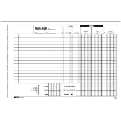 Edipro Blocco Prima Nota Cassa Autocopiante 2 Fogli 148X230MM 100 Fogli Conf 10 Pz.