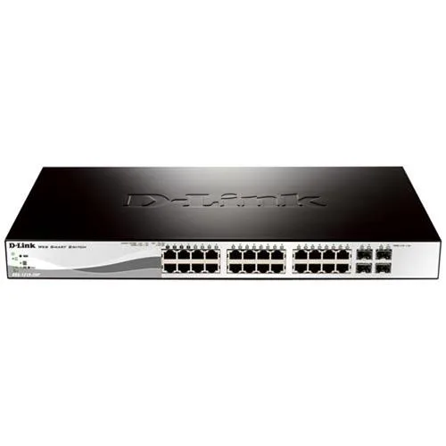 D-Link DGS-1210-28P Switch Gestito L2 24 x 10/100/1000 (POE) + 4 x Gigabit SFP Montabile su Rack