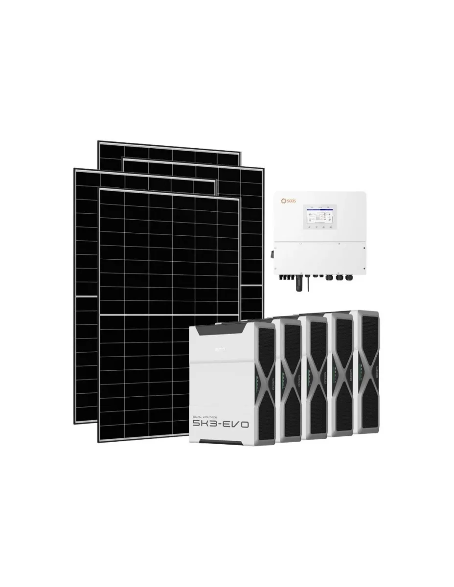 Kit fotovoltaico trifase 15200W inverter 15kW Solis litio 31.32kWh Weco EVO 5k3