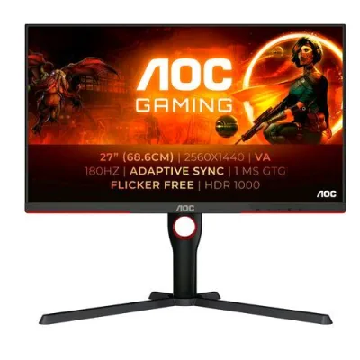 AOC G3 27" LED VA 2K Ultra HD HDR Formato 16:9 Contrasto 4.000:1 2XHDMI 1XDISPLAY Port Black