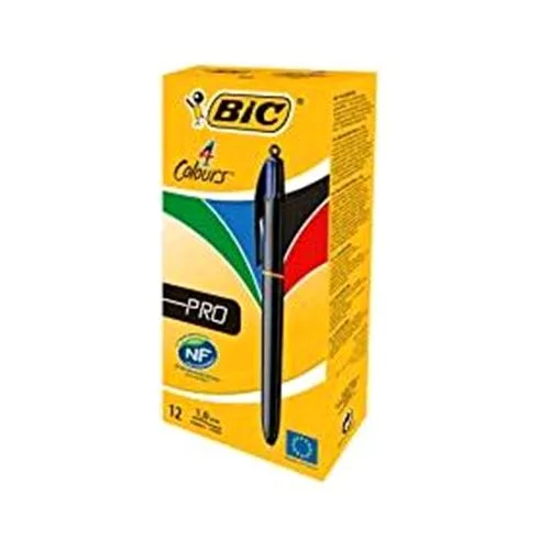 BIC 4 Colours Pro Penna a Sfera 4 Colori di Inchiostro Punta Media Conf 12 Pz.