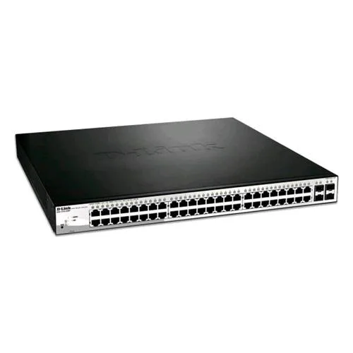 D-Link DGS-1210-52MP Switch Gestito 8 x 10/100/1000 (POE+) + 40 x 10/100/1000 (POE) + 4 x SFP POE+ (370 W) Montabile su Rack