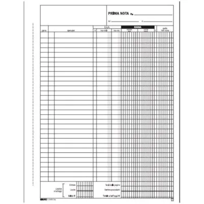 Edipro Blocco Prima Nota Cassa Autocopiante 2 Fogli 310X210MM 100 Fogli Conf 10 Pz.