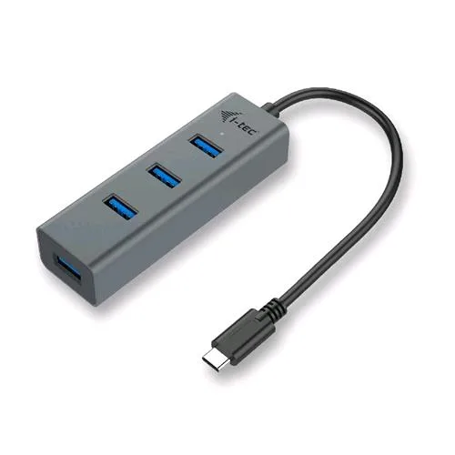 I-TEC Hub USB-C Metal 4-Porte USB 3.0 Grigio