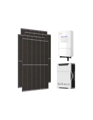 Kit fotovoltaico monofase 5460W inverter 5kW LV Solis litio 5.22kWh Weco EVO 5k3