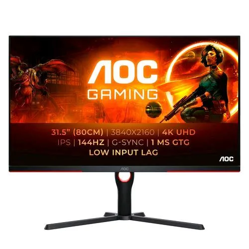 AOC G3 31.5" LED IPS 4K Ultra HD HDR 400 Nvidia G-Sync Formato 16:9 Contrasto 1.000:1 2XHDMI 2XDISPLAY Port Nero/Rosso
