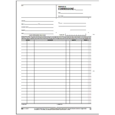 Edipro Blocco Proposta di Commissione Autocopiante 2 Copie 297X210MM 100 Fogli Conf 10 Pz.
