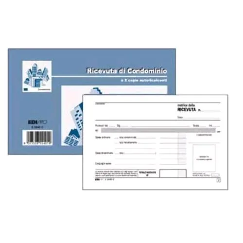 Edipro Blocco Ricevuta Condominio Autocopiante 3 Copie 99X170 mm 33X3 Fogli Conf 10 Pz.