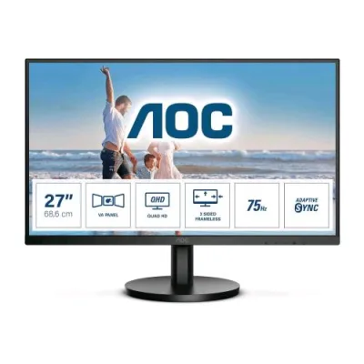 AOC Q27B3MA 27" LED Quad HD 75Hz 4MS Adaptive Sync Wide Frameless HDMI Displayport Altoparlanti Incorporati Nero