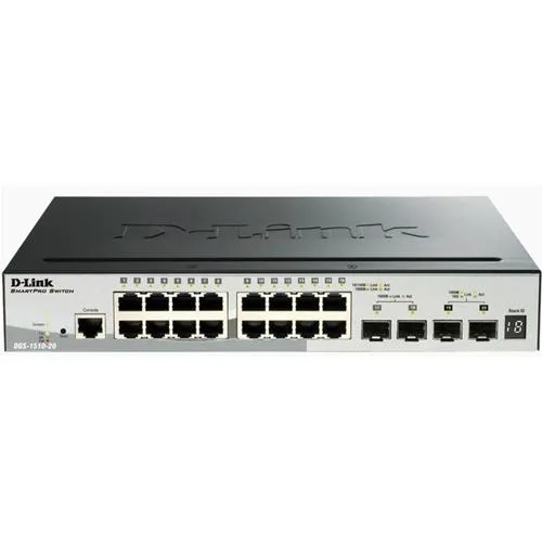 D-Link DGS-1510-20 SWITCH GESTITO L3 16 x 10/100/1000 + 2 x Gigabit SFP + 2 x 10 Gigabit SFP+