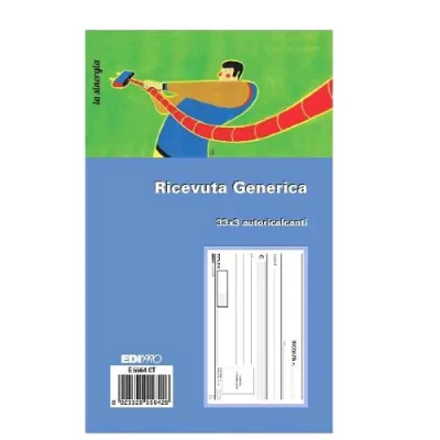 Edipro Blocco Ricevuta Generica Autocopiante 33X3 Fogli 9.9X17 cm Conf 10 Pz.