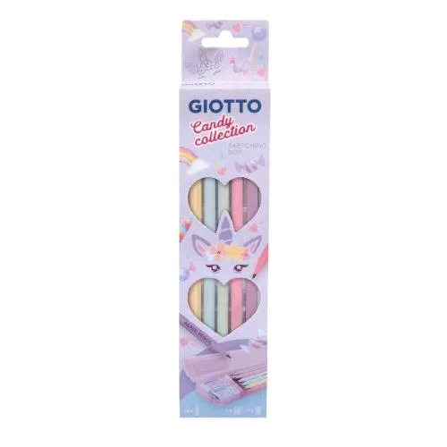 Giotto Candy Collection Unicorno Collezione Super Trendy con 8 Sketching 1 Temperino e 1 Gomma