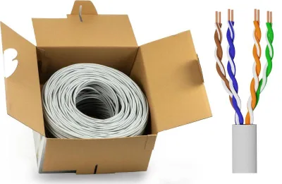 BOBINA RETE UTP CAT.5E 305MT RAME AWG25 LSOH CLASSE CPR ECA BIANCO