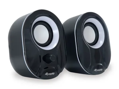 Equip 245332 Mini Speaker 2X3W Cablato Nero Bianco