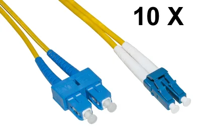 CAVO FIBRA OTTICA 5MT LC/SC 10*PZ MONOMODALE DUPLEX OS2 9/125 LSOH