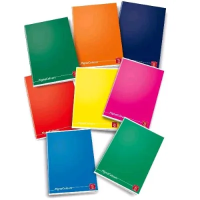 Pigna Colours Quaderno Punto Metallico 80 g 148X210 mm A5 20 Fogli a Quadretti 4M Colori Assortiti Conf 10 Pz.