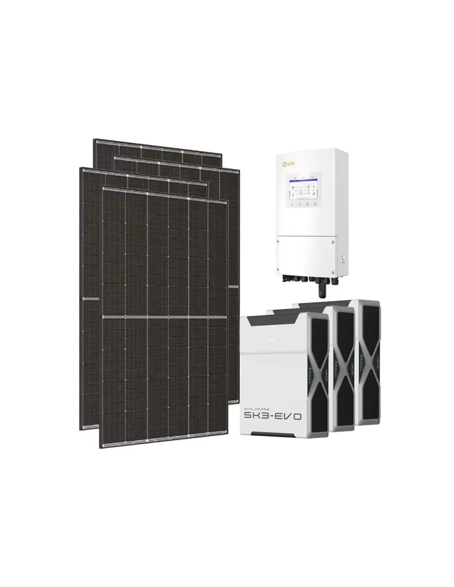 Kit fotovoltaico monofase 5460W inverter 5kW LV Solis litio 15.66kWh Weco EVO 5k3
